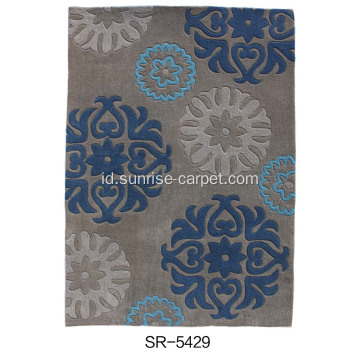 Hand-berumbai Floral Design Carpet